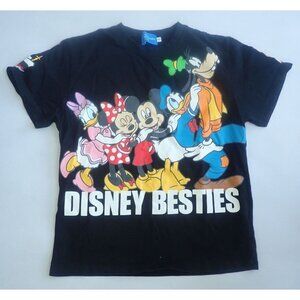 Disney Tokyo Resort Youth T Shirt 150‎ US 12 Black Double Sided Disney Besties